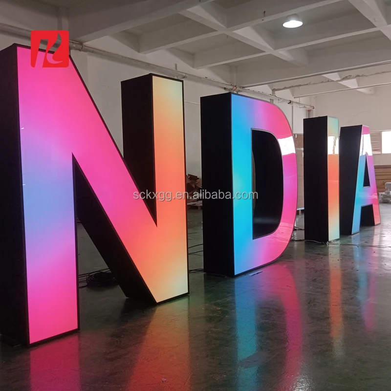 Custom Large 3D Letter Stand Alone Big Alphabet Shopping Mall City Decorative Letter 3ft 4ft 5ft Light Up Giant Letter