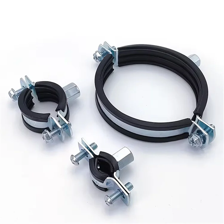 Salvador Rubber Lined All-type pipe clamp Collar Clips Hose Pipe Clamp Superfes Double Single Pipe Clamps With Rubber