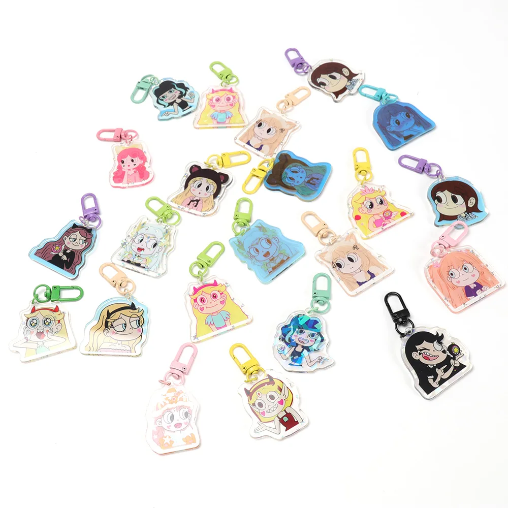 Hot Wholesale Cartoon Anime Characters Transparent Keychain Pendant Luxury Design New Colorful Custom Acrylic Keychain Clear