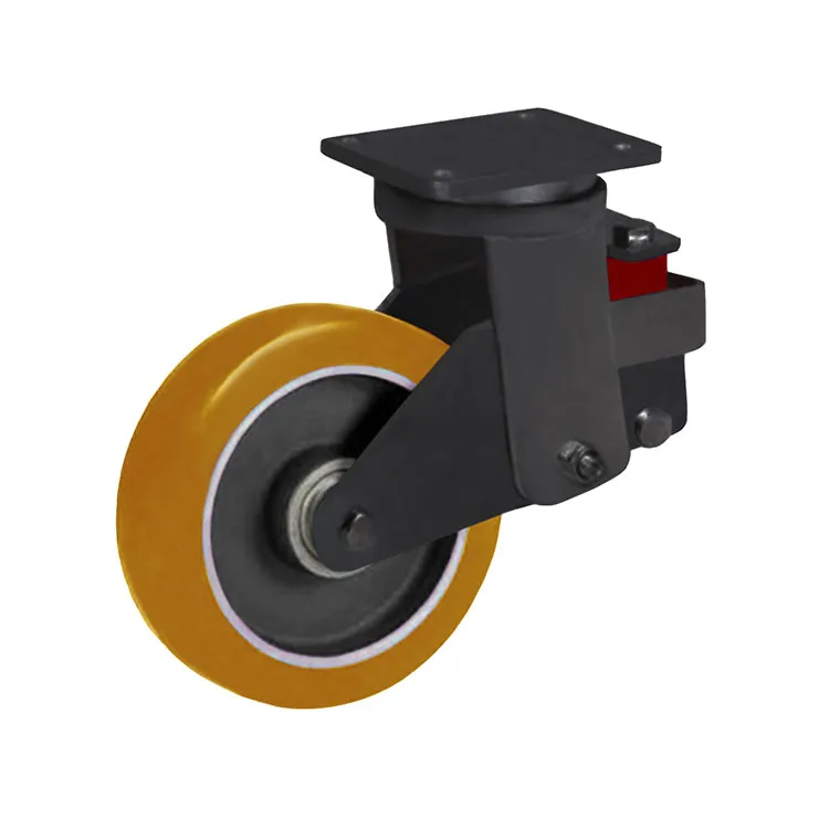 The Best Quality Made In Italy Customized Size Heavy Duty Polyurethane Wheels With Sprung Loaded Swivel Brackets