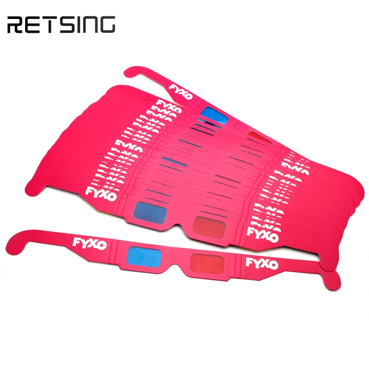 Red Blue Paper Glasses Anaglyph 3D Glasses for TV Movie DVD Game Video