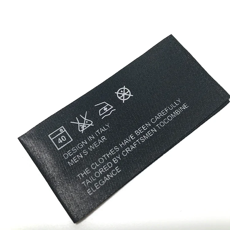 Швейная атласная ткань, ротационная трафаретная печать, стирка, символ, этикетка для ухода за текстильной подушкой, одежда для купания