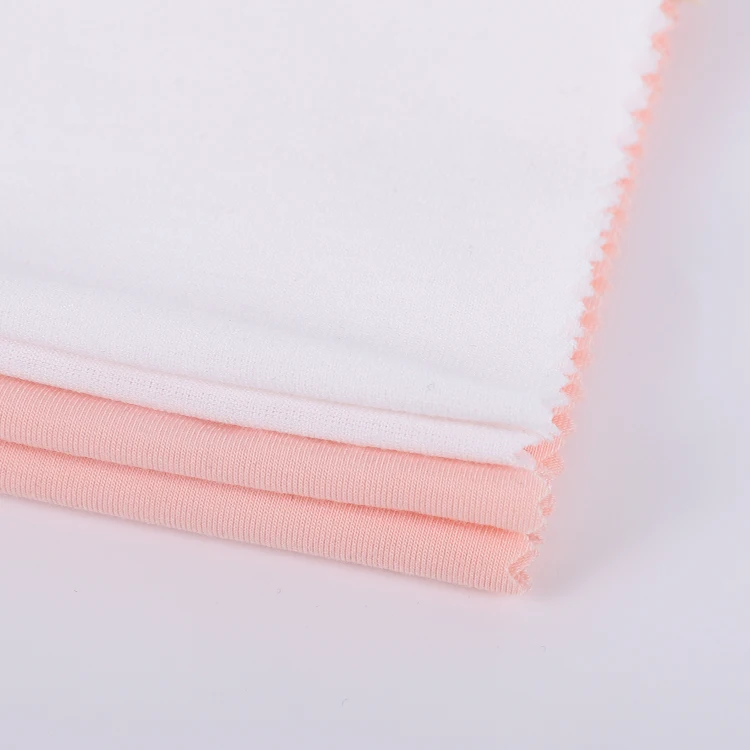
Wholesale Customized Pink Plain 62% Polyester 33% Rayon 5%Spandex Viscose Knitting Jersey Fabric 
