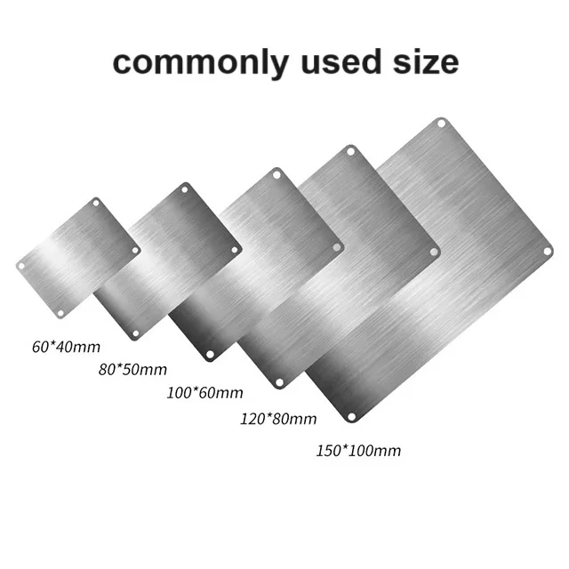 Custom blank brass plate identification plate, laser marking special metal aluminum plate, blank stainless steel nameplate