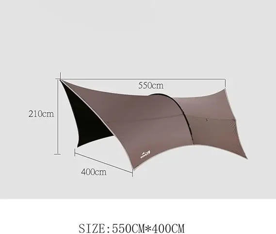 8+Persons Large Space Habib Tent Thickened Black Glue Coated Multi-function Barbecue Sunshade Sunscreen Rainproof Awning Canopy