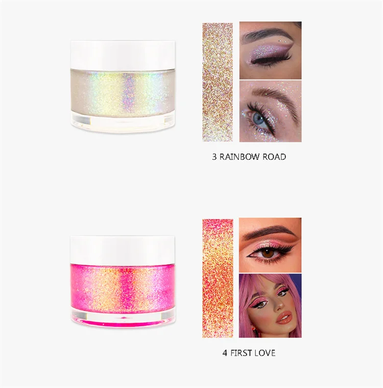 Sparkling Girls Biodegradable Light Blue Platinum Lip Gel Glitter Chunky Reflective UV Body Chameleon Glitter Gel For Kids Hair