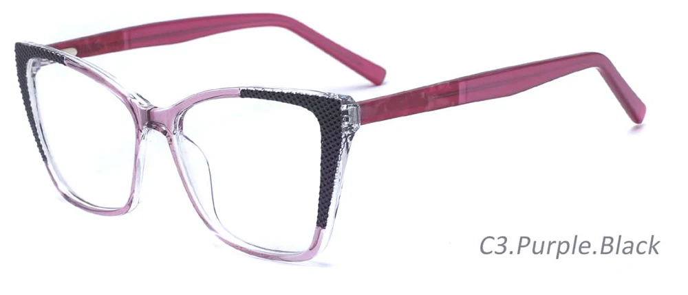 Modern spectacle frames women cat eye shape acetate temple TR90 eyeglasses