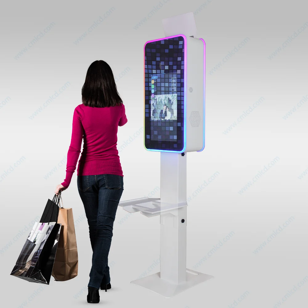 Intimate Celebration Photo Station: Mini Touch Screen Selfie Booth with LED Frame and DSLR Camera - Rent or Buy