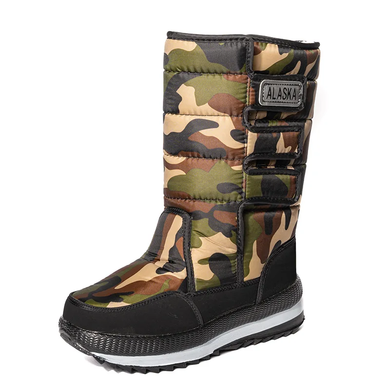 2022 Fashion Winter Waterproof Military Color Thigh Knee High Boots Winter Yeezy Ladies Heel Snow Boots For Women