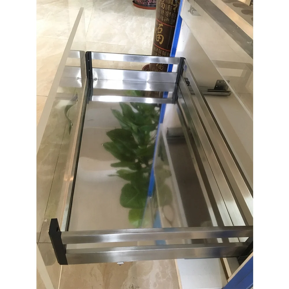 Modular moduler model multifunctional stainless steel kitchen cabinet metal wire tray storage accessories drawer baskets basket