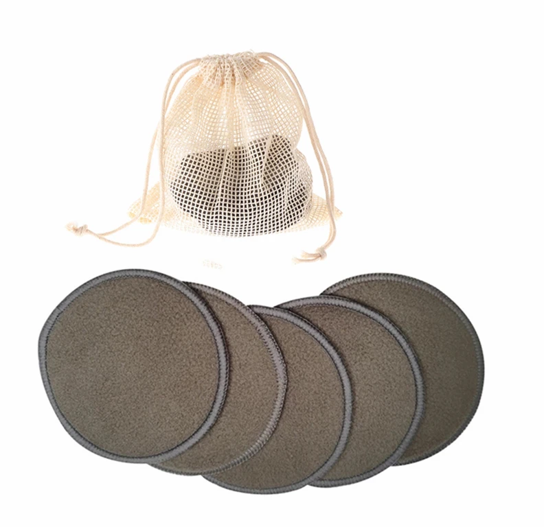 
Accept OEM 100% Recyclable Material Face Cleaning Pads Bamboo Cotton Charcoal Reusable Makeup Remover Pads 