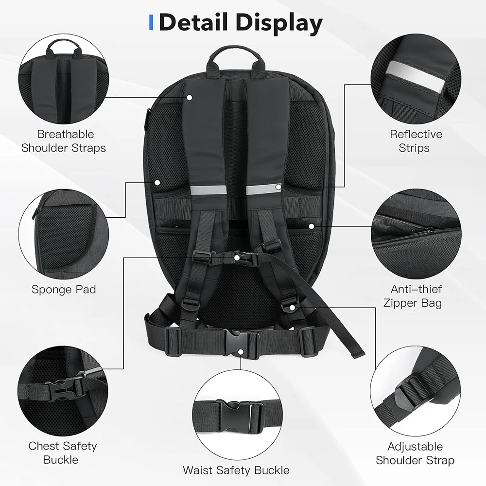 Motorcycle Backpack LED Eye Backpack Hard Shell Large Waterproof Helmet Bag Laptop Backpack With DIY Programmable Screen
