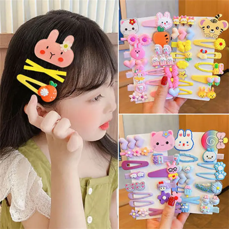 36pcs box Kids Flower Star animal mini Hair claw clips girls cute hair clips style decoration accessories