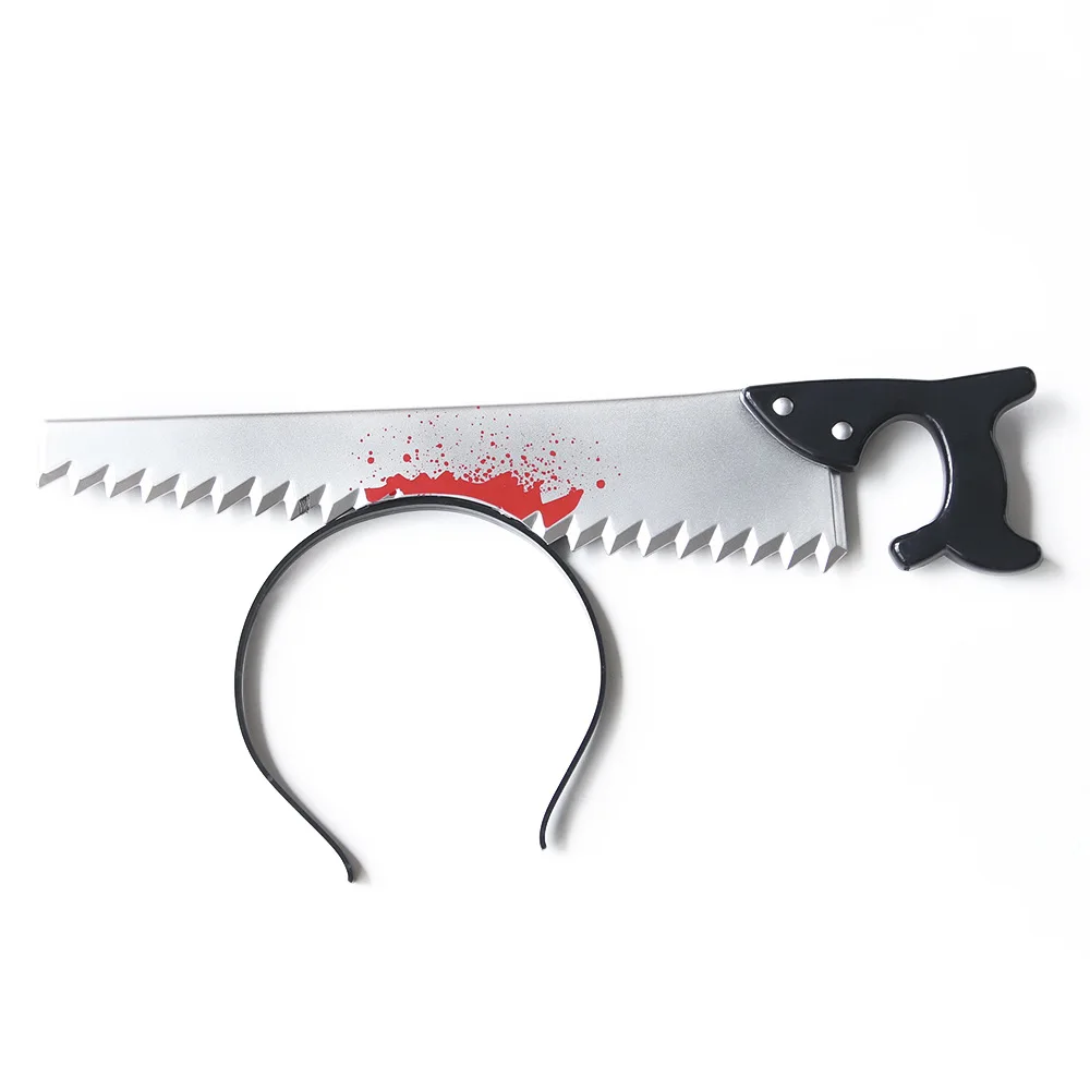 HF Halloween headband cross-border plastic simulation through the kitchen knife head buckle cosplay prop needle headband