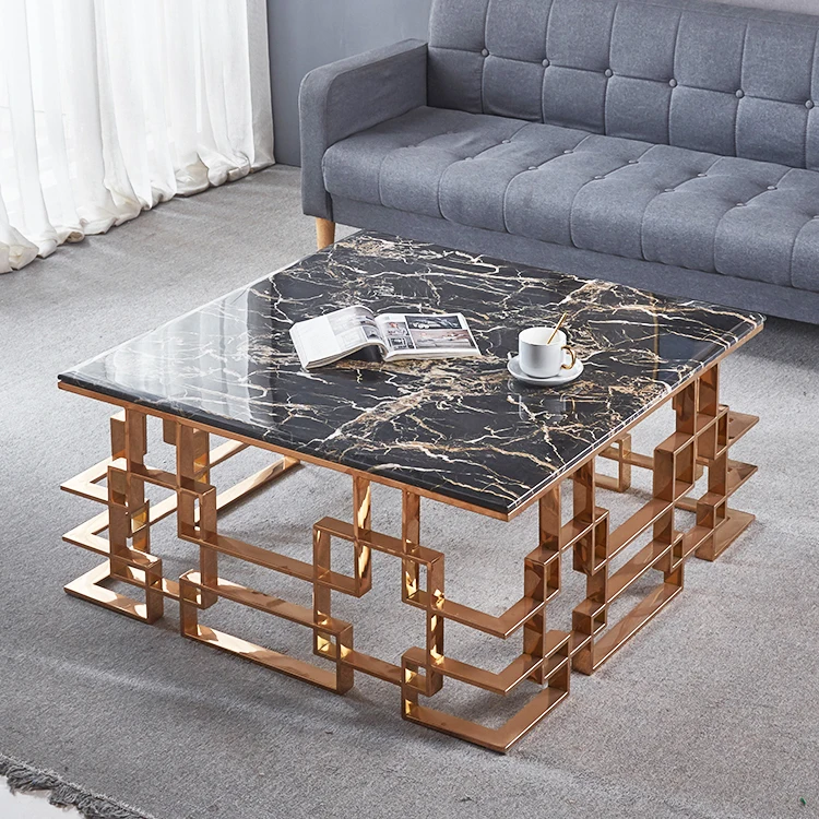 Роскошная мебель для гостиной в стиле ОАЭ, мраморный золотистый журнальный столик