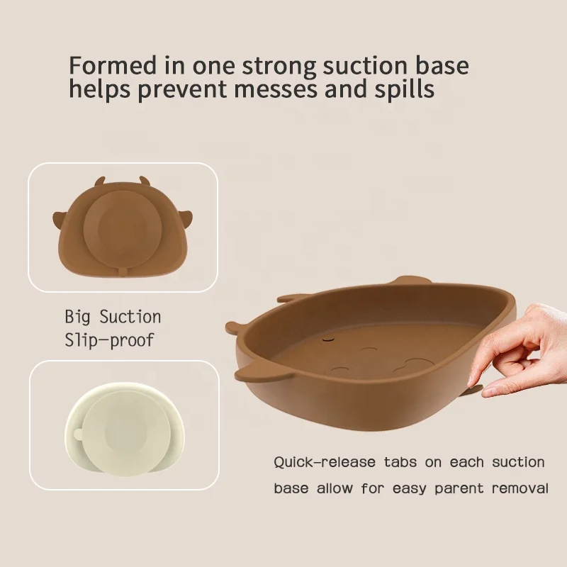 Silicone Suction Plate Tableware Set Kid Food Feeding Bowl Sippy Cup Straw Baby Dining Cutlery Dinnerware With Spoon For Babies