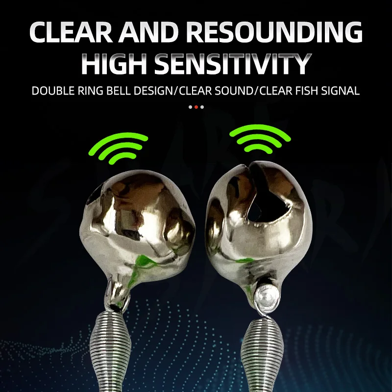 Fishing Alarm Bells LED Night Fishing Rod Clip Tip Bait Alarm Bell With Twin Bells Ring Fishing Accessories