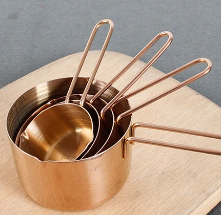 High quality stainless steel kitchen tools baking tools 4pcs  measuring spoon set  measuring cup