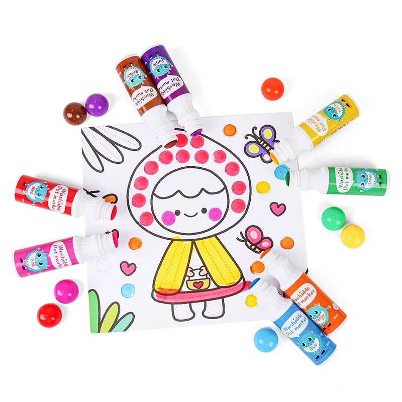 superdots kids washable coloring dot art markers, 2oz easy grip Colorful Vibrant safe ink painting drawing graffiti bingo marker