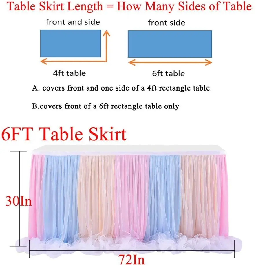 Table Skirting Designs Tulle Tulle Table Skirt Fancy Rosette Romantic Wedding Party Banquet for Birthday
