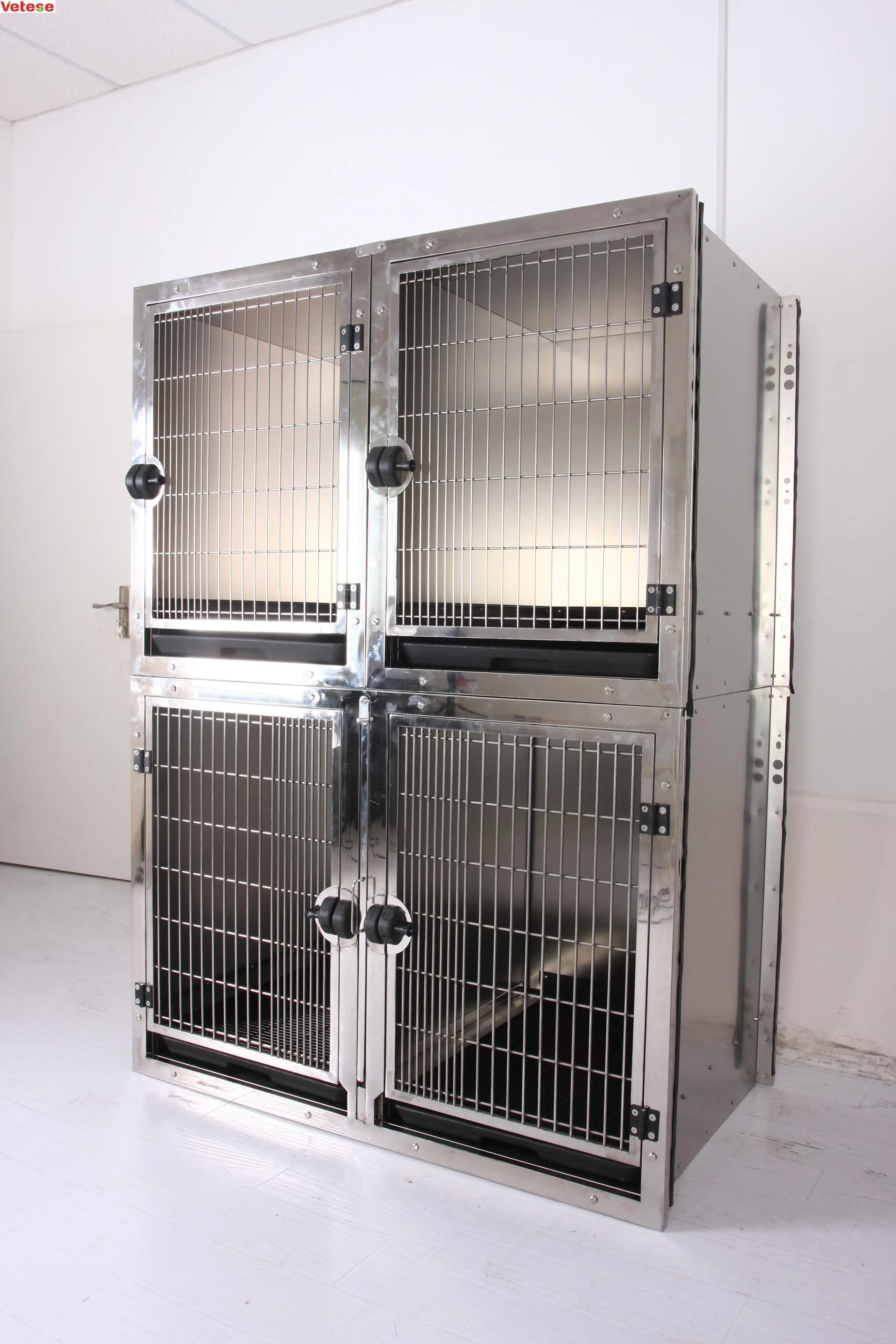 Pet stainless steel Modular Dog Cage with Solid Walls