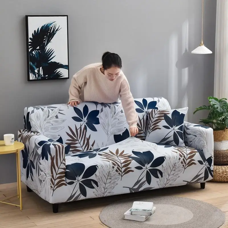 New design L shape 1.2.3 .4 SEAT printed Durable Thick slipcover stretch elastic sofa set cover