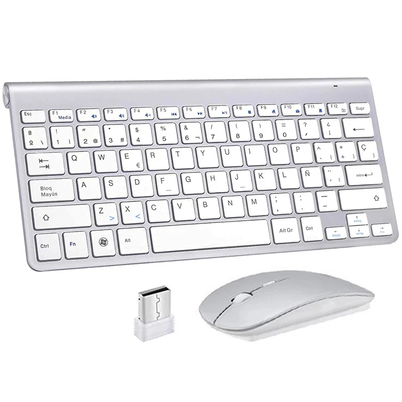 2.4G Wireless Silent Keyboard and Mouse Combo Mini Wireless Keyboard Mouse Combo Set for Laptop Desktop PC