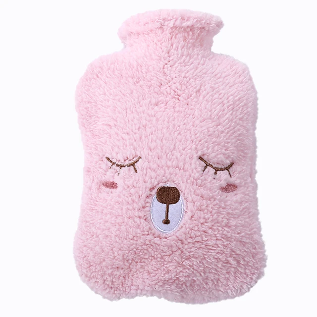 Wholesale Low Price Hot Water Bag High Quality Customized Cute Hot Water Bottle With Plush Cover Bag 1000ml