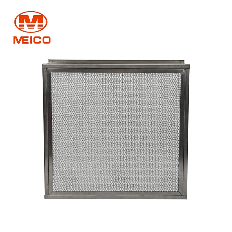 Silicon Free High Temperature Fiberglass Filter H10 Ultra Thin Mini Pleat Filter Stainless Steel Frame for Paint Booth