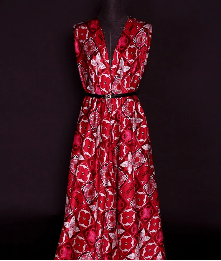 
Custom printed satin fabric 100% silk 6A grade charmeuse silk fabric 