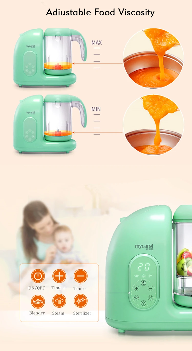 Household Portable Baby Food Blender Electric Baby Food Maker Multi-function Automatic Food Processor Steamer