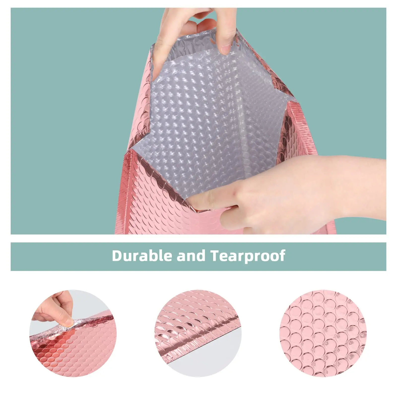 Low Moq Customized Color And Size Bubble Mailer Rose Gold Padded Envelopes Bag