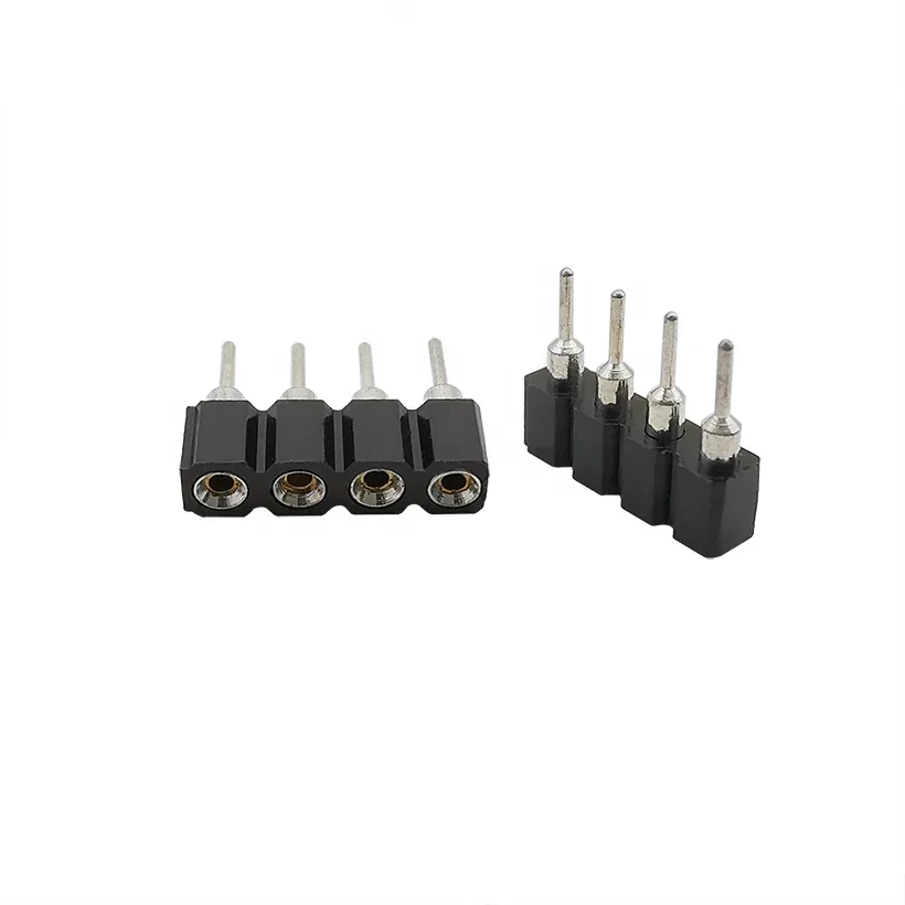 4Pin Needle Single Row Round Male Female Pin Header RGB Connector Adapter for LED 5050 3528 Strip Lights Accessories DIY