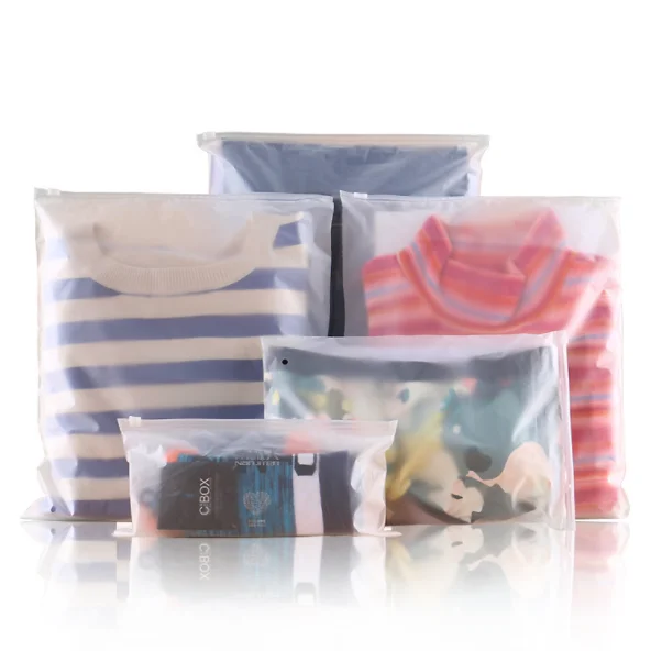 Socks and clothes packaging bags frosted pe zipper bags