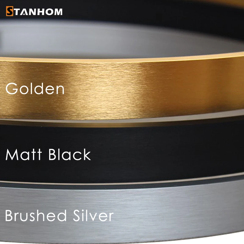 STANHOM round black custom aluminum wall luxury frame mirror