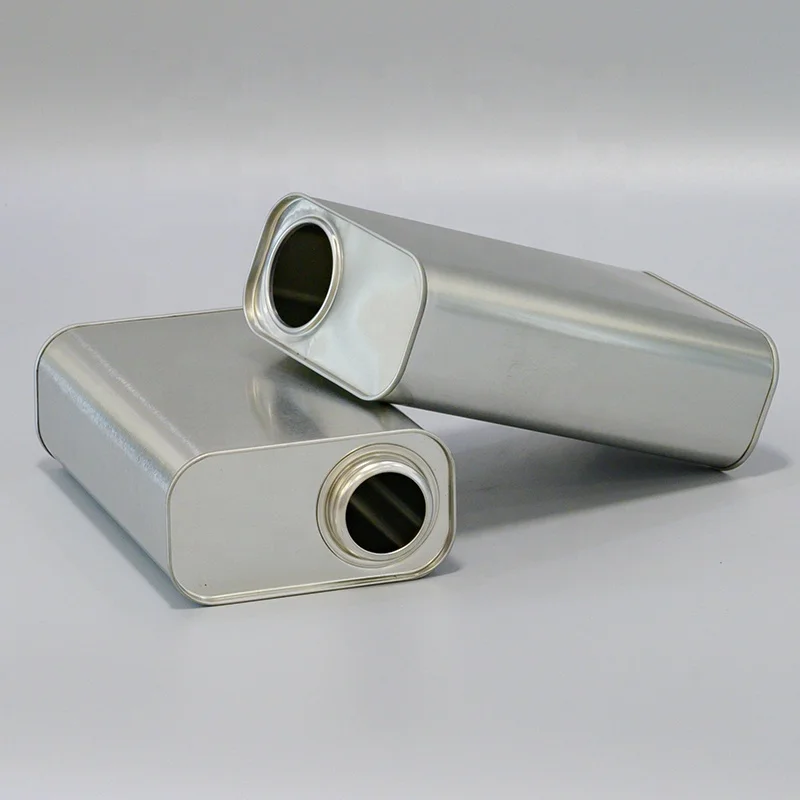 Wholesale 1L Square Metal F Style Can with Spout Cap 1 Quart Oblong Engine Oil Tin Motor Oil Can China Factory
