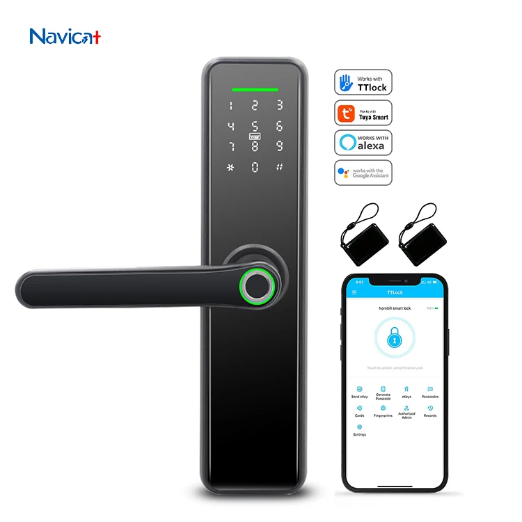 Fingerprint Technology rf Card Electronic Magnetic Mortise Finger Tuya Smart Door Lock