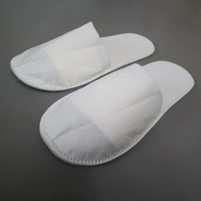 Custom Soft Disposable Eco Friendly White Hotel Slippers Cotton Hotel Spa Bedroom White Slippers For Guest