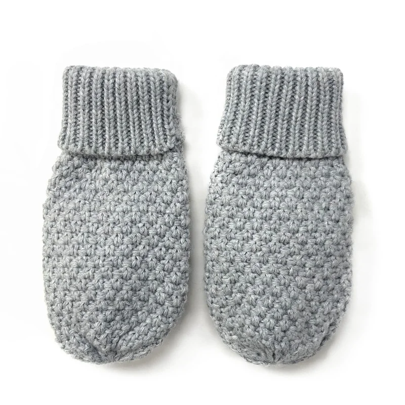 Toddler Baby Girl Winter Soft Warm Knitted Mittens Cute Cat  Embroidery Baby Gloves