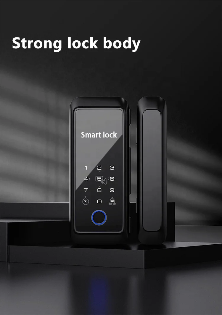 YOUHE C2 Glass Door Fingerprint APP Lock Stainless Steel Double Hook Automatic Smart Door Lock