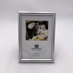 silver PVC photo frames wholesale easy stick customizable plastic mini picture frame easy change