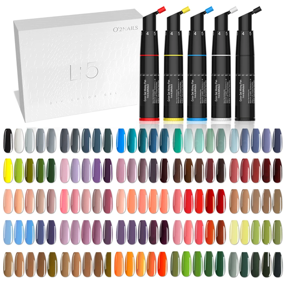 New arrival O2NAILS Li5 smart uv blending gel polish mixing Kit  CPSR approved one step gel polish