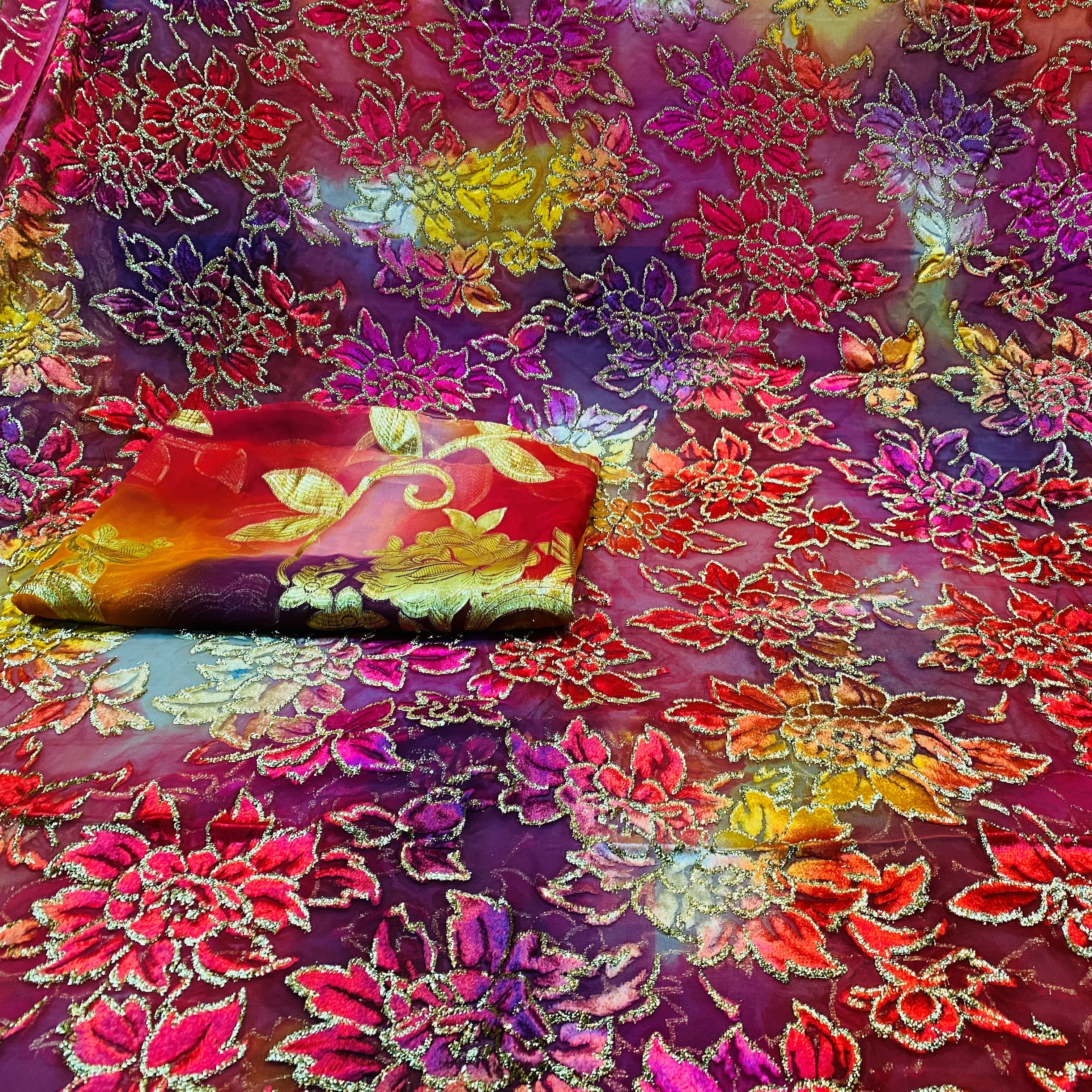 Fareastex 2022 new arrival multicolor silk metallic jacquard dirac somali velvet fabric for somali dirac