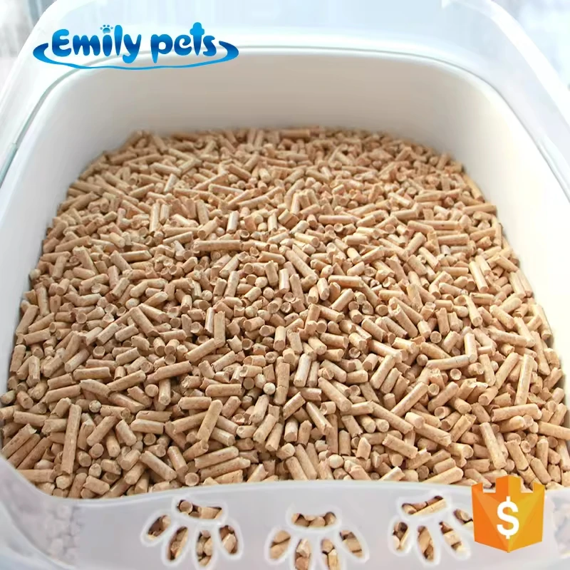 Emily Pets Wholesale natural carbon pine wood pellet biodegradable pine cat litter pellet