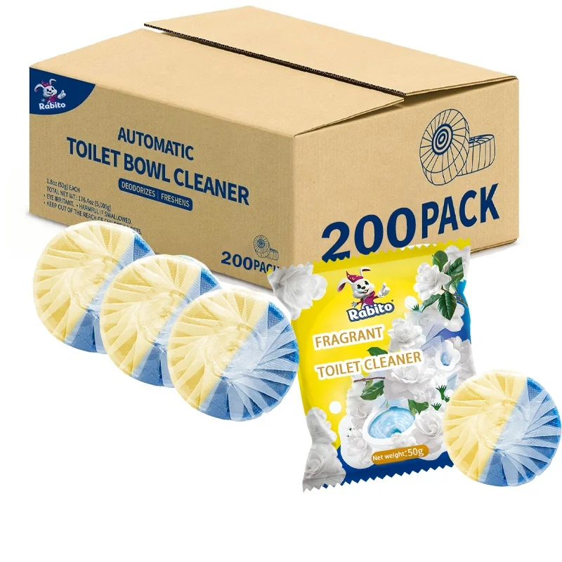 200 Packs in Carton Bulk Gardenia Fragrance Yellow Blue Automatic Toilet Bowl  Cleaner