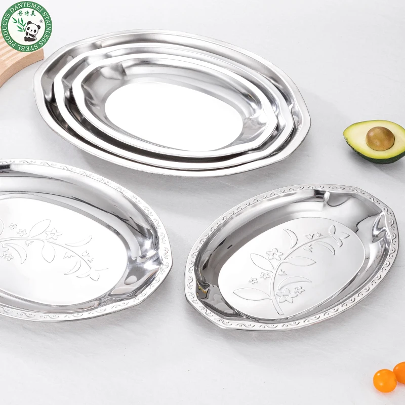 Perfect Quality Stainless Steel Dinnerware Sets European Tray Dishes For Vegetable Fruit Food