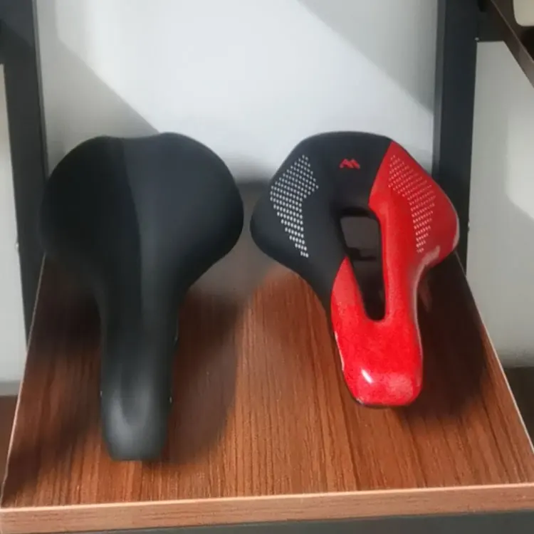 Mountain Bike Saddle Pressure Release Race Pu Comfortable Deep Dent Road Custom Leather Bike Saddle