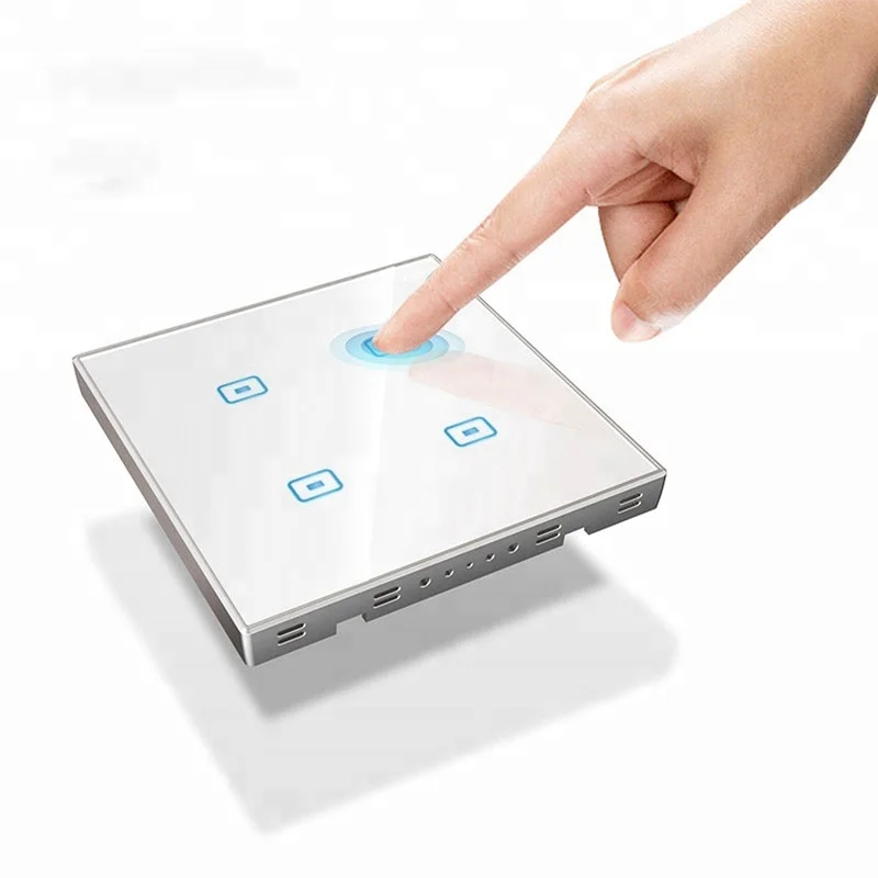 EU/UK Standard 2 and 3 Button Glass Panel, 3mm Tempered Glass Touch Switch Panel