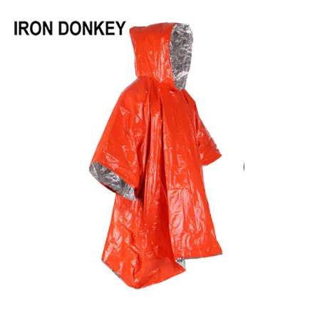 Iron Donkey Wildlife Emergency Rescue Rainproof Reflective Insulation Emergency Cloak Raincoat Warm Polyethylene Raincoat