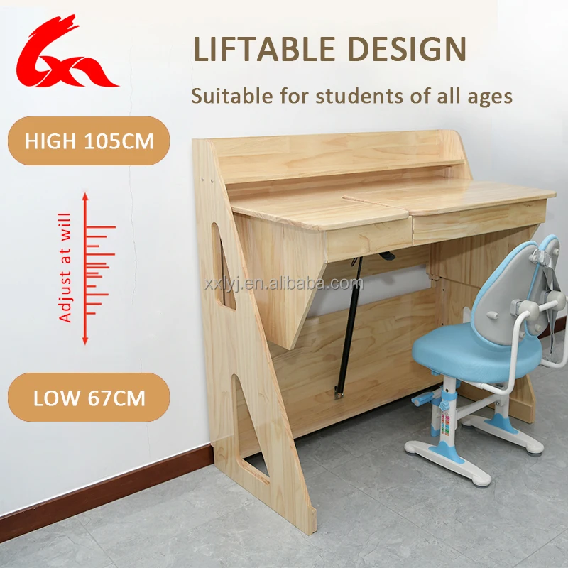 Interior Study Furniture Folding Table and Chair for School Student 2 Pieces Furniture Set Double Desk Designed for Students